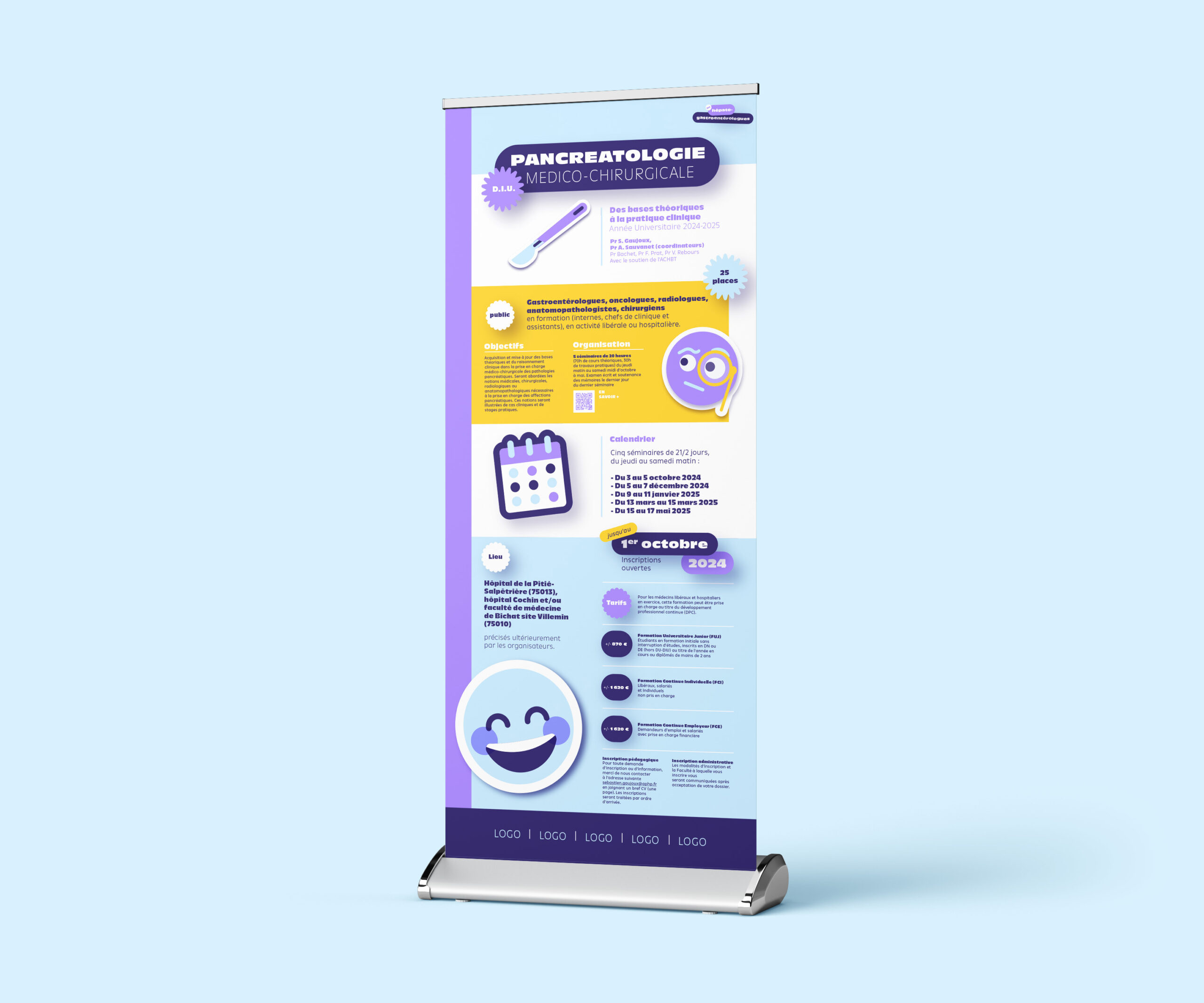 Signage mockup applying sticker-based graphic elements in physical spaces to communicate healthcare messaging