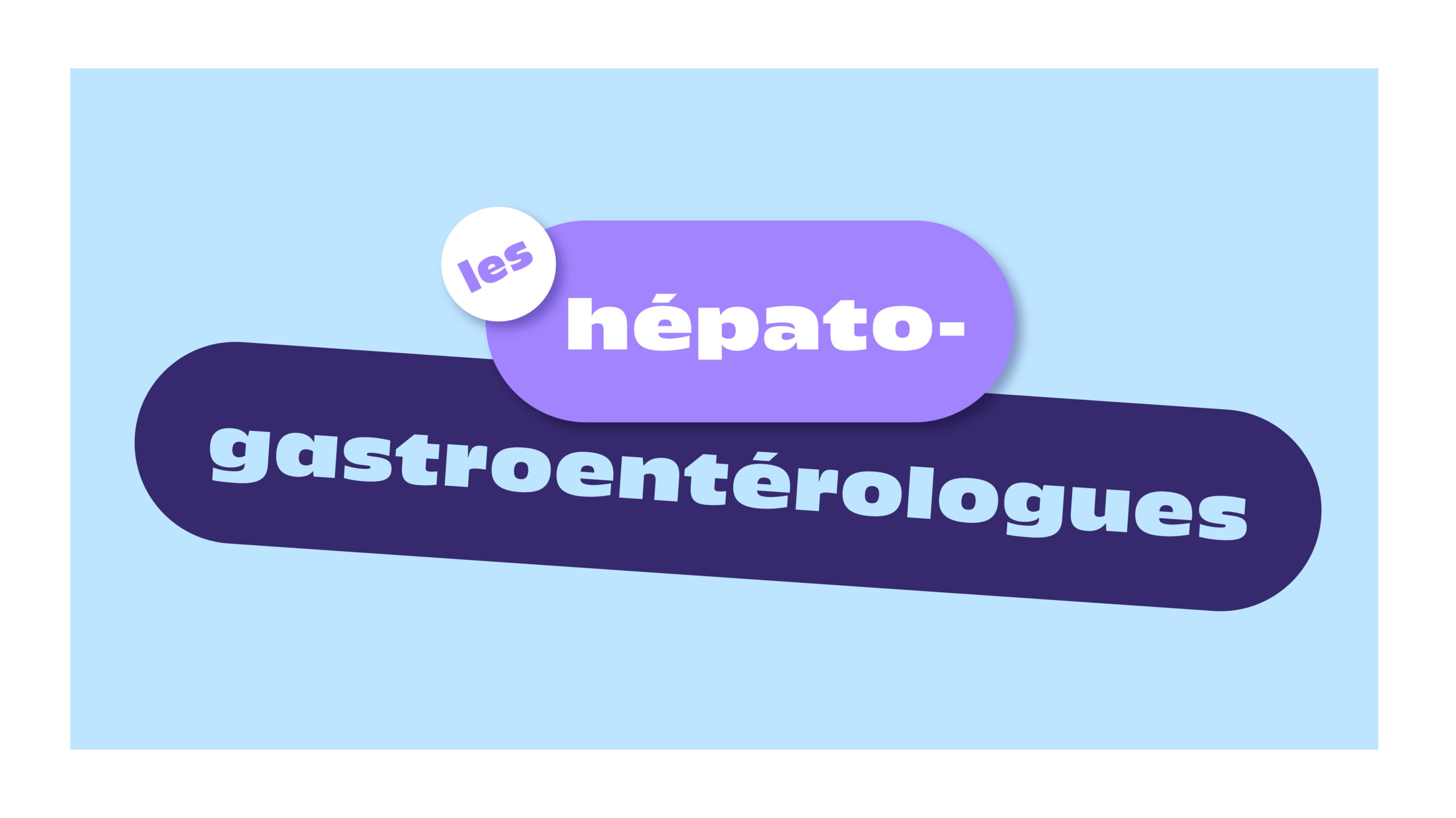Colorful modular stickers using the long and short forms of 'les hépato-gastroentérologues' as belonging markers for a medical community