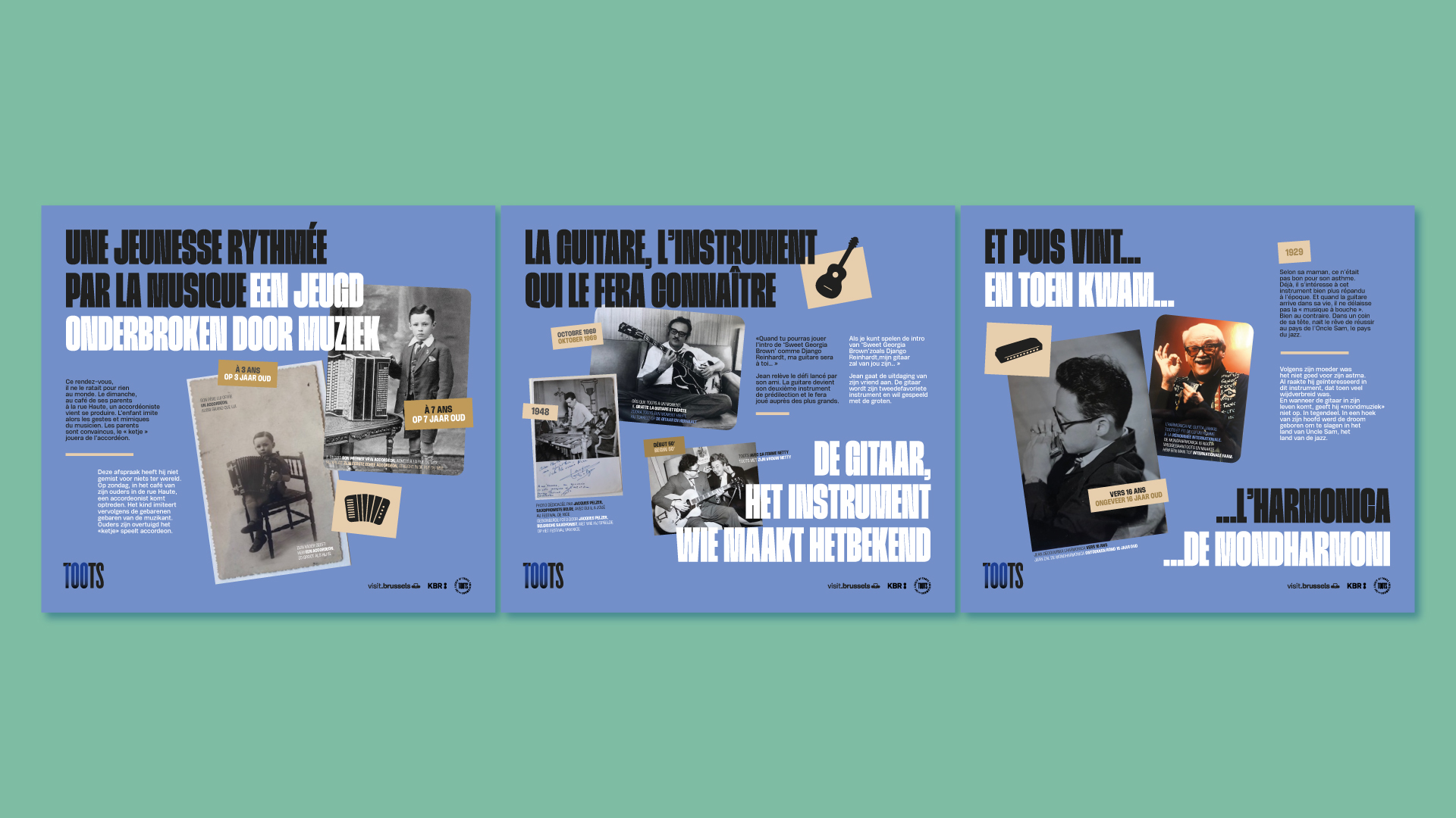 Exhibition panels honoring Toots Thielemans at Brussels Metro 3 construction site