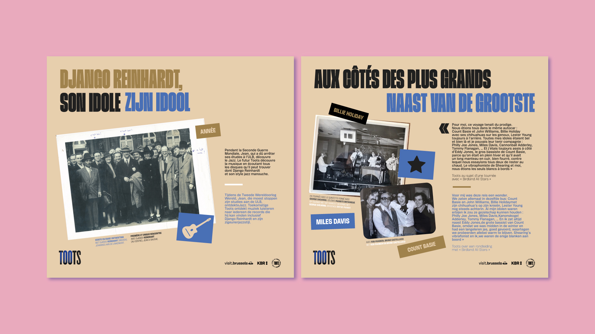 Exhibition panels honoring Toots Thielemans at Brussels Metro 3 construction site