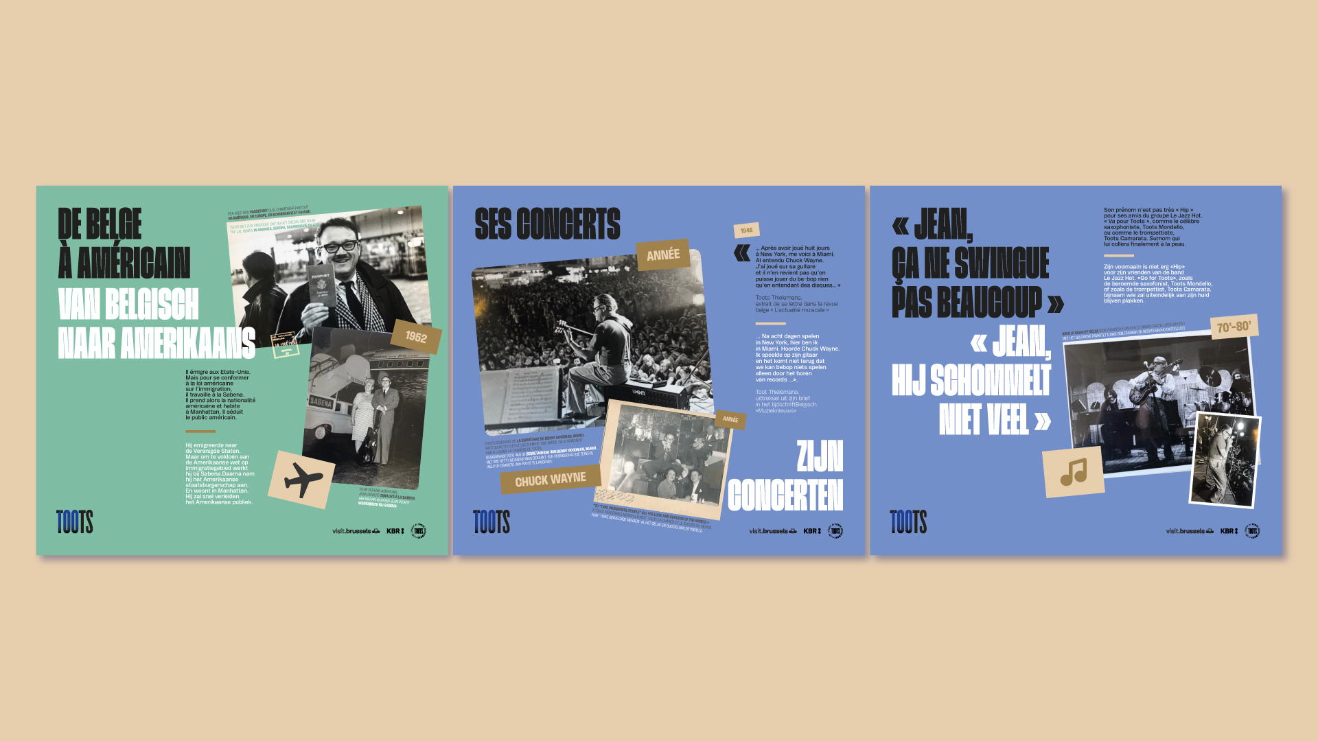 Exhibition panels honoring Toots Thielemans at Brussels Metro 3 construction site