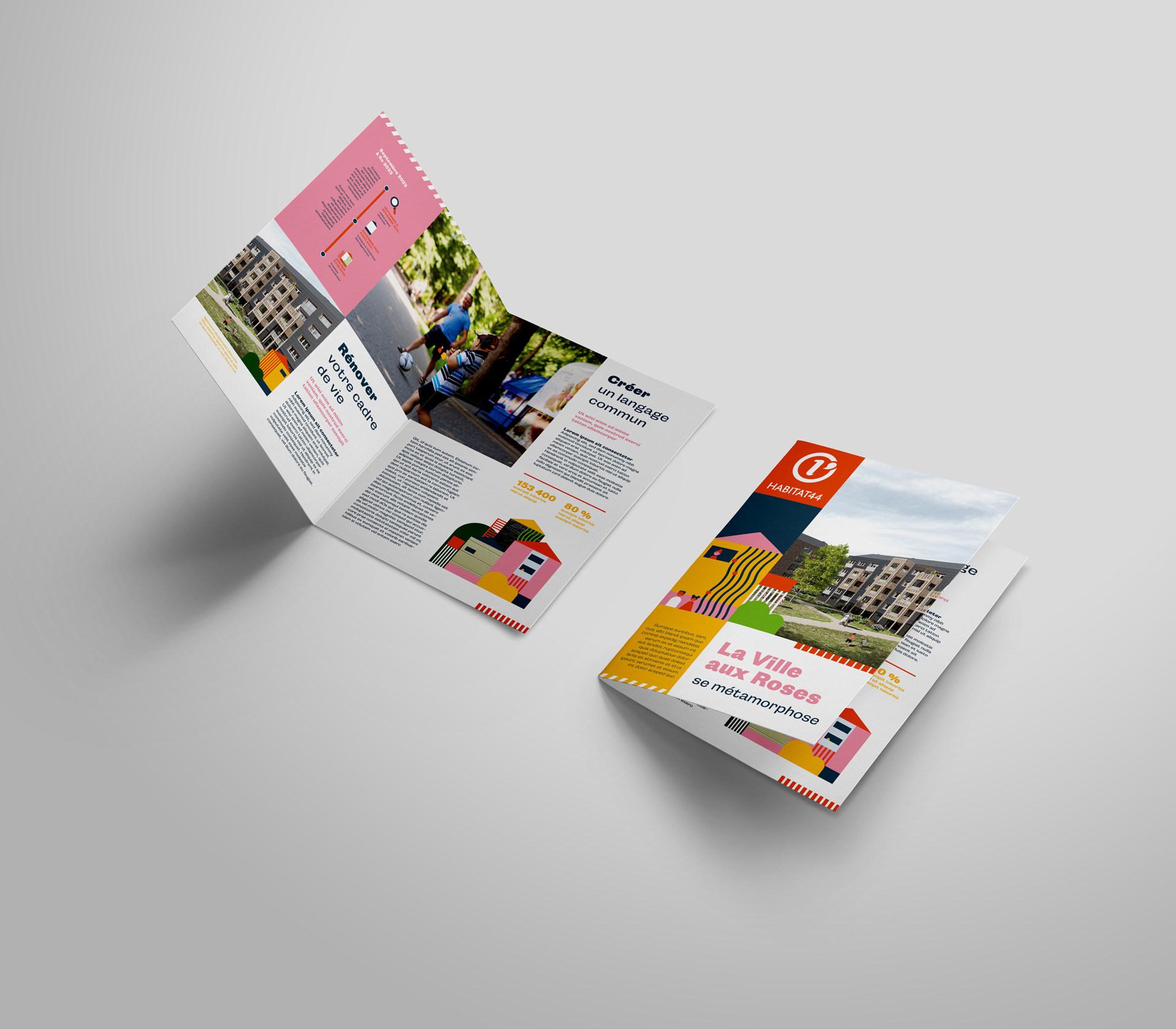 Mosaic-style flyer mixing illustrations, photography, and typography